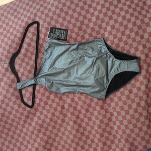 Isabel Marent One Shoulder One Piece Swimsuit / Metallic / FR 36